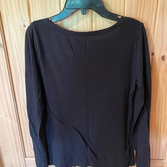 LOFT Black V-Neck Long Sleeve Blouse - Picture 5 of 5